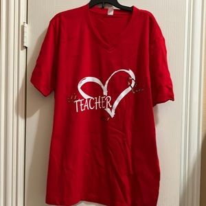 Red Teacher Heart Tee